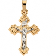 Picture of 14K Yellow White Gold Two Tone Crucifix Pendant
