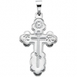 14K White Gold 19.00 X Die Struck Orthodox Cross Pendant