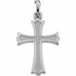 14K White Gold Cross Pendant