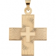 14K Yellow Gold Greek Cross Pendant