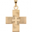 14K Yellow Gold Greek Cross Pendant