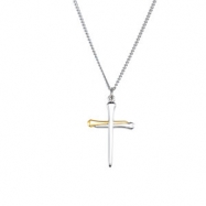 Picture of STER_YGP Two Tone Nail Cross Pendant