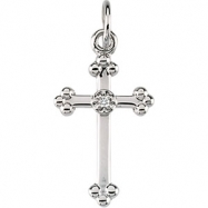 Picture of 14K White Gold Cross Pendant With Diamond