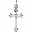14K White Gold Cross Pendant With Diamond