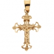 14K Yellow Gold Crucifix Pendant