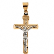 Picture of 14K Yellow White Gold Two Tone Crucifix Pendant