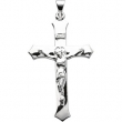 14K White 39.00X25.50 MM Crucifix Pendant