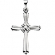 14K White Gold Cross Pendant