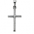14K White Gold Cross Pendant