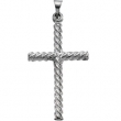 14K White Gold Cross Pendant