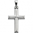 14K White Gold Cross Pendant
