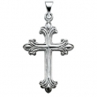 14K White Gold Cross Pendant