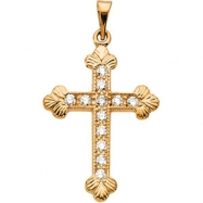 Picture of 14K White Gold Cross Pendant With Diamond