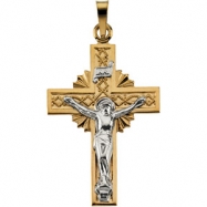 Picture of 14K Yellow White Gold Two-tone Crucifix Pendant