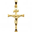 14K Yellow Gold Crucifix Pendant