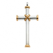 Picture of 14K White Yellow Gold Two-tone Cross Pendant