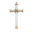 14K White Yellow Gold Two-tone Cross Pendant