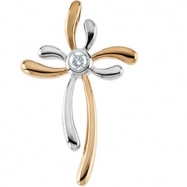 Picture of 14K Yellow Gold Diamond Cross