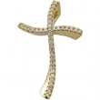 14K Yellow Gold Diamond Cross Pendant