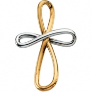 Picture of 14K Yellow White Gold Two Tone Metal Fashion Cross