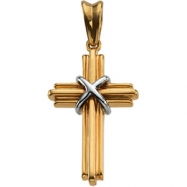 Picture of 14K Yellow White Gold Two-tone Cross Pendant
