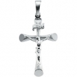14K White Gold 24.0x16.0 Crucifix Pendant