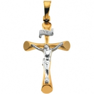 Picture of 14K Yellow White Gold 24.0x16.0 Two-tone Crucifix Pendant