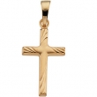 14K Yellow Gold 17.5x12 Cross Pendant