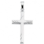 Picture of 14K White Gold 24x16 Cross Pendant