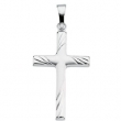 14K White Gold 24x16 Cross Pendant