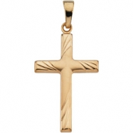 Picture of 14K Yellow Gold 24x16 Cross Pendant
