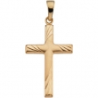 14K Yellow Gold 24x16 Cross Pendant