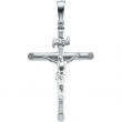 14K White Gold 26.75x19.0 Crucifix Pendant