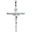 14K White Gold 35.0x25.0 Crucifix Pendant