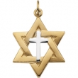 Sterling Yellow Filled Gold Ygf & Streling Silver Two Tone Star Of David Pendant