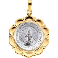 Picture of 14K White Yellow Gold Two Tone Miraculous Medal
