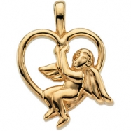 Picture of 14K White Gold Angel Heart Pendant