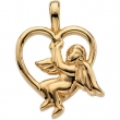 14K White Gold Angel Heart Pendant