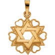 14K Yellow Gold Star Of David Pendant