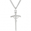 Sterling Silver  Pendant Crucifix W/24" Chain