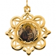 10K Yellow Gold 25.75x25.75 St.joseph Framed Enamel Pend.
