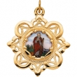 10K Yellow Gold 25.75x25.75 St.jude Framed Enamel Pendant