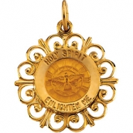 Picture of 14K Yellow Gold 18.5 Rd Holy Spirit Pend Medal
