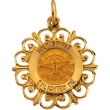 14K Yellow Gold 18.5 Rd Holy Spirit Pend Medal