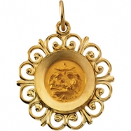 Picture of 14K Yellow Gold 18.5 Rd Baptism Pend Medal