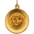 14K Yellow Gold 14.75 Rd Baptism Pendant Medal