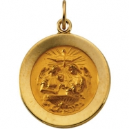 Picture of 14K Yellow Gold 18.0 Rd Baptism Pendant Medal