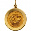 14K Yellow Gold 18.0 Rd Baptism Pendant Medal