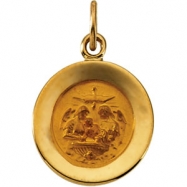 Picture of 14K Yellow Gold 11.5 Rd Baptism Pend Medal