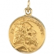 14K Yellow Gold 19.5 Rd St Jude Thaddeus Pend Medal